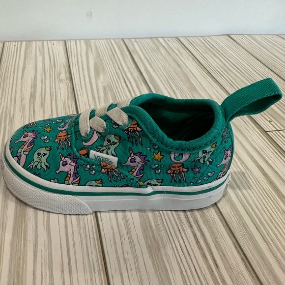 Vans toddler sneakers. Sea party under the sea. Size is toddler 4 - Picture 3 of 9